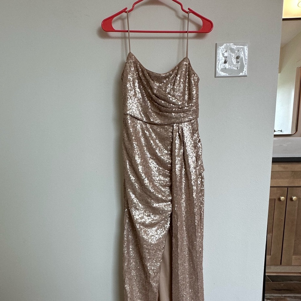 Rose Champagne Sparkle Watters Gown